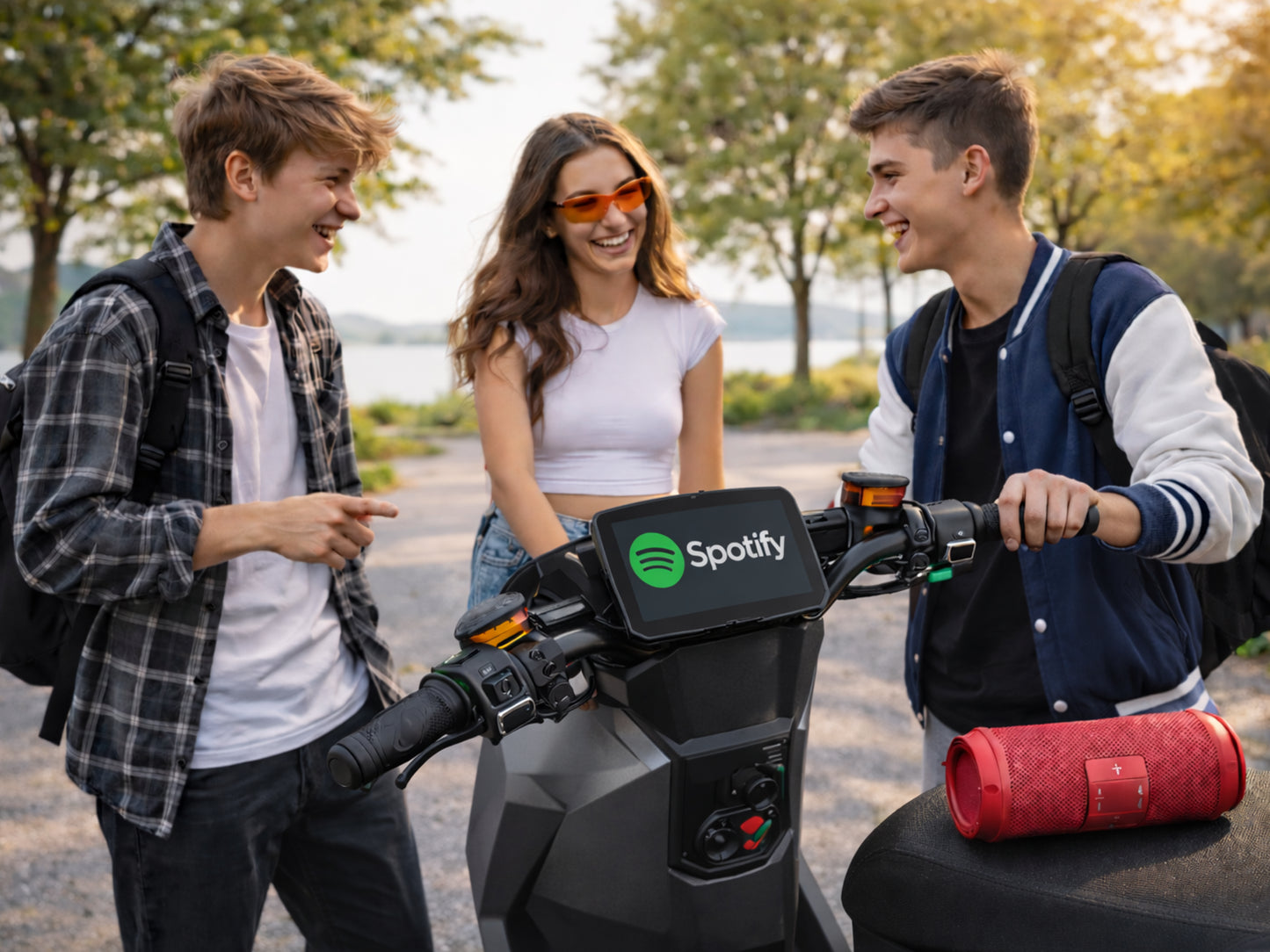 E-Scooter kaufen mit Spotify verbinden Musik an Welt aus